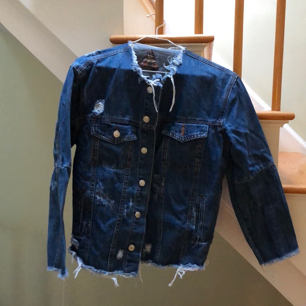 Distressed blue Jean jacket